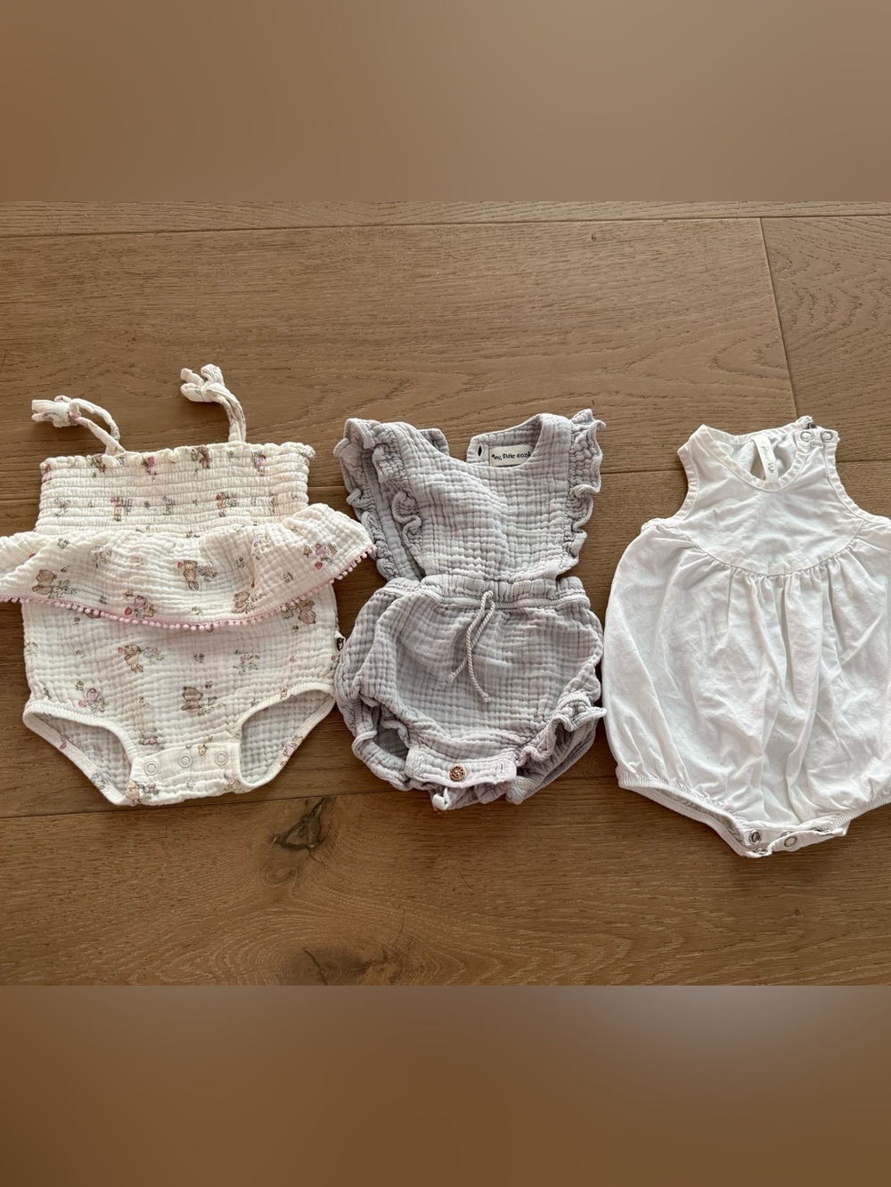 3x Assorted Baby Rompers Sz 0-3, incl Pink Peony Kids, My Little Cozm